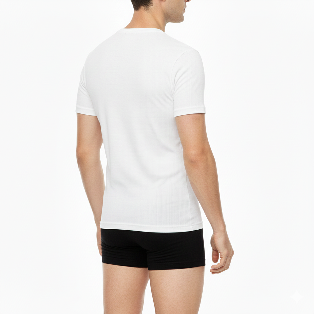 Half Sleeves Round Neck Lycra (96% Cotton 4% Elastin )