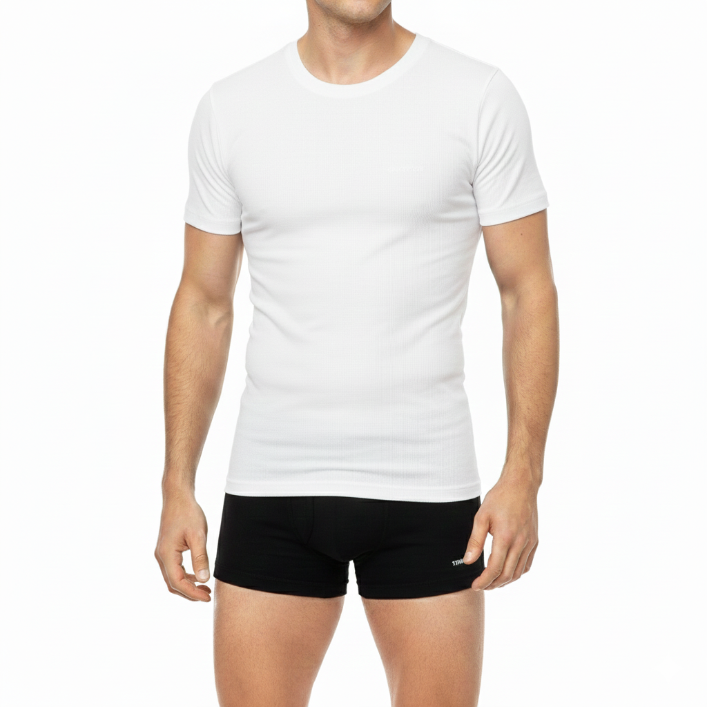 Half Sleeves Round Neck Lycra (96% Cotton 4% Elastin )