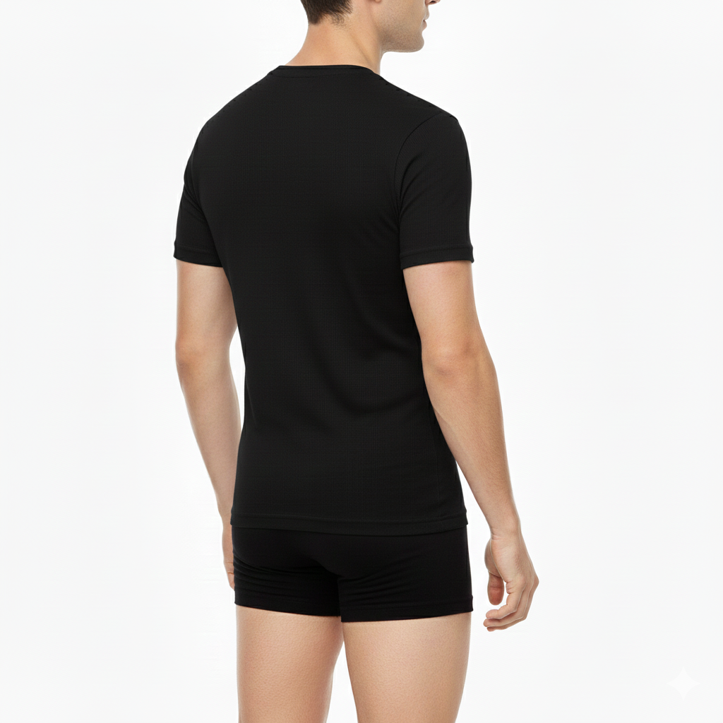 Half Sleeves Round Neck Lycra (96% Cotton 4% Elastin )