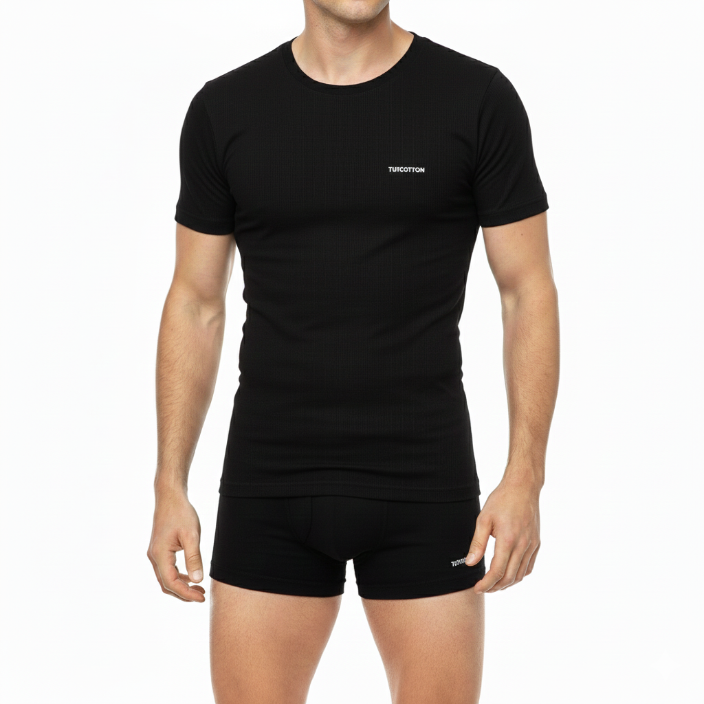 Half Sleeves Round Neck Lycra (96% Cotton 4% Elastin )