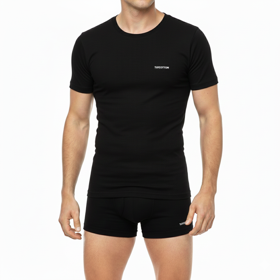 Half Sleeves Round Neck Lycra (96% Cotton 4% Elastin )