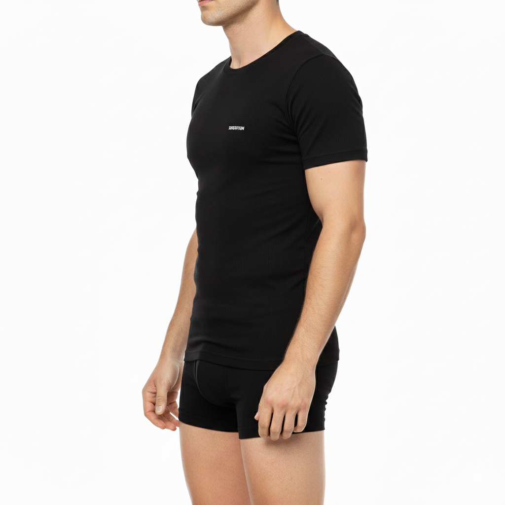 Half Sleeves Round Neck Lycra (96% Cotton 4% Elastin )