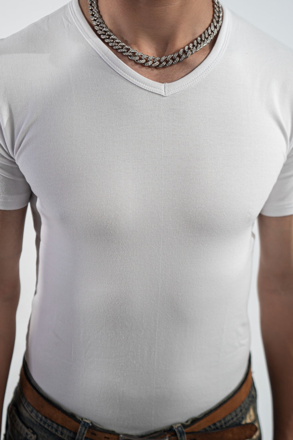 Half Sleeves V Neck Lycra  ( 96% Cotton 4% Elastin )