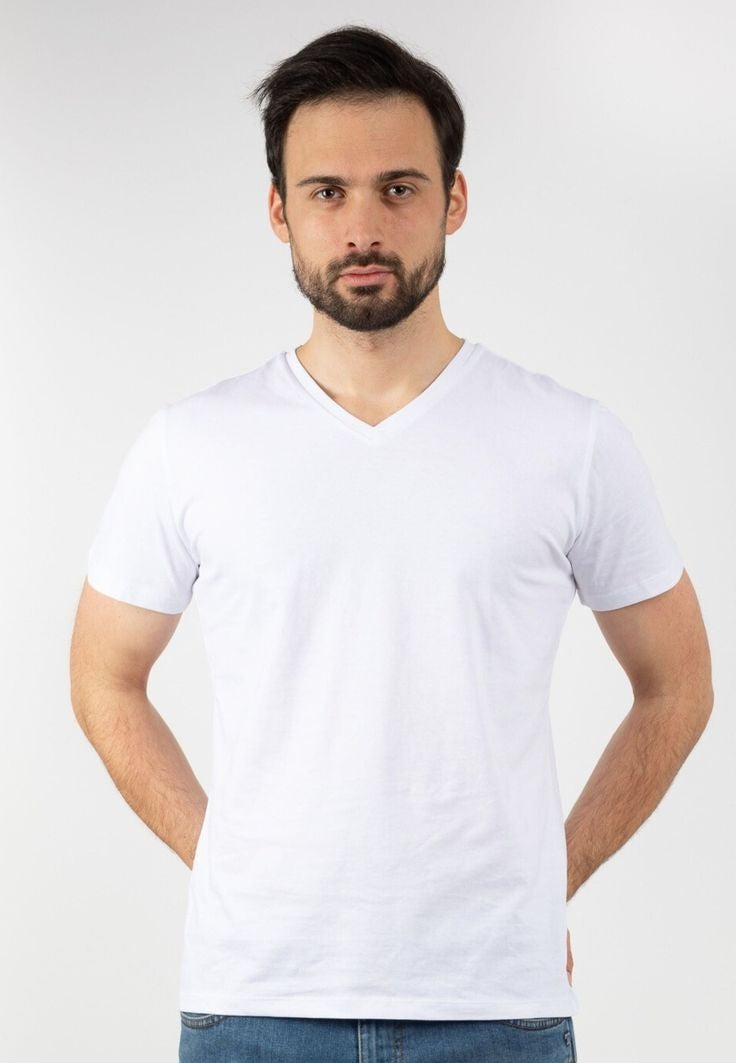 Half Sleeves V Neck Lycra  ( 96% Cotton 4% Elastin )