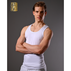 Tut Cottons cut undershirt with round neck, crafted from luxury 100% Egyptian cotton for softness and breathability.