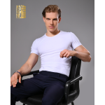 Tut Cottons half sleeve round neck undershirt made from premium 100% Egyptian cotton – soft, breathable, and stylish.