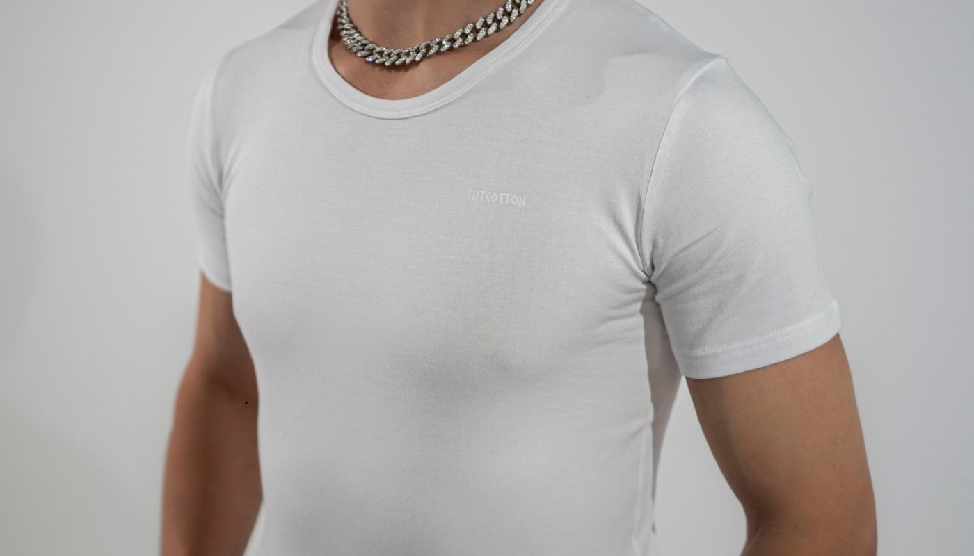 Half sleeves Round neck (100 % cotton) White (3)