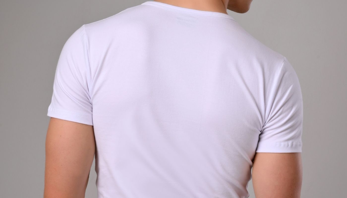 Half sleeves Round neck White